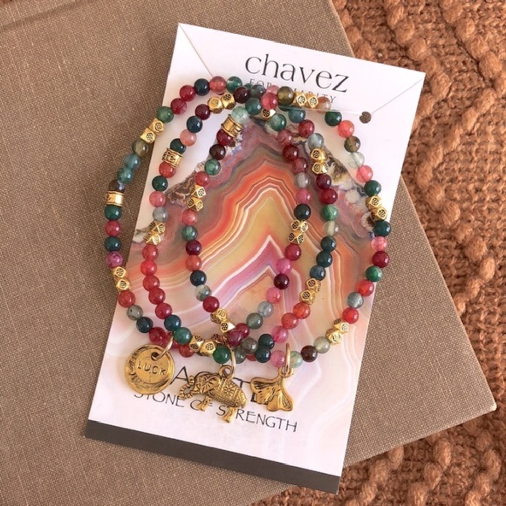 Beaded Stretch Bracelet, Set of 3